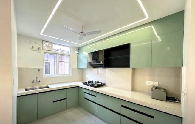 Open L Shape Modular Kitchen Design