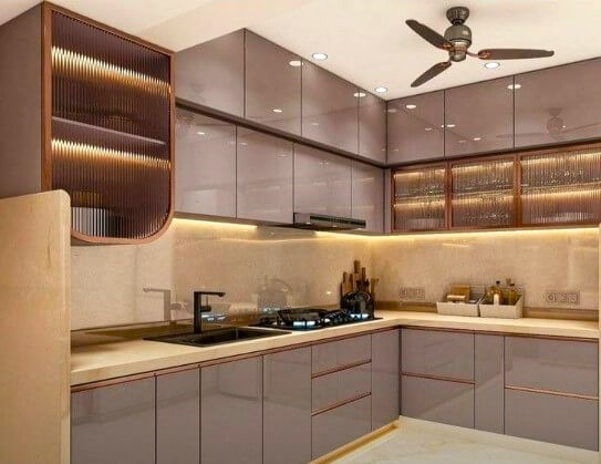 Lighting Ideas for l shape modular kitchen design