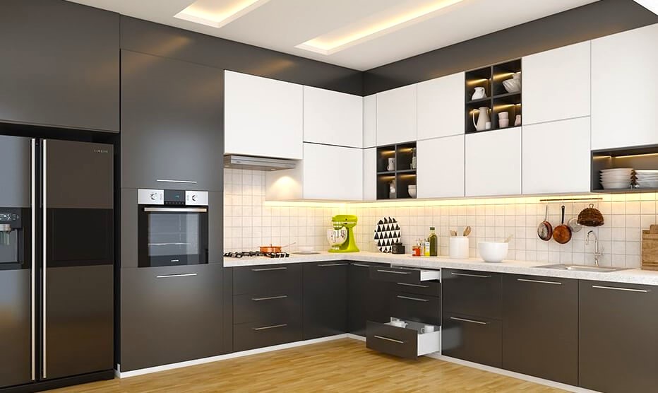 Luxury L Shape Modular Kitchen Designs