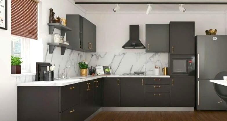 Color Combinations for l shape modular kitchen design