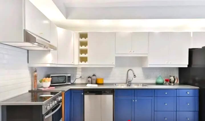 L Shape Modular Kitchen Design with Open Shelves