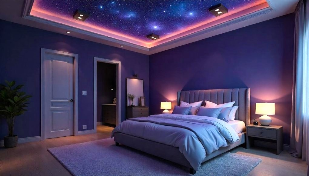 Starry Sky with LED or Fiber Optic Lighting bedroom pop ceiling design