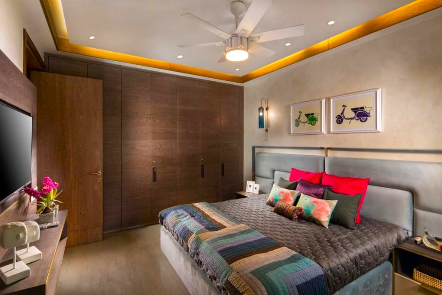 Smart LED-Integrated POP Ceilings bedroom pop ceiling design