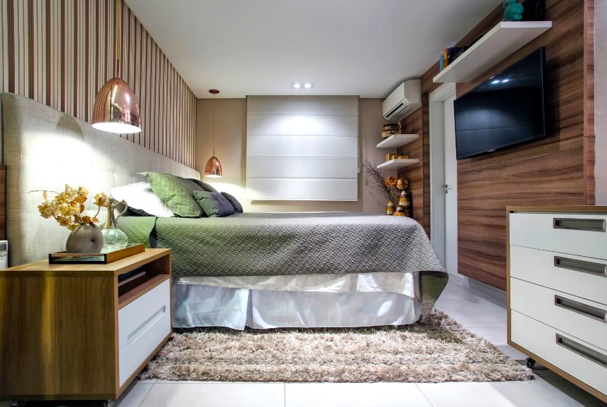 Conceal Wiring, AC Pipes & Speakers with POP bedroom pop ceiling design