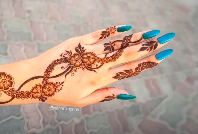 Khafif Mehndi Design Back Hand