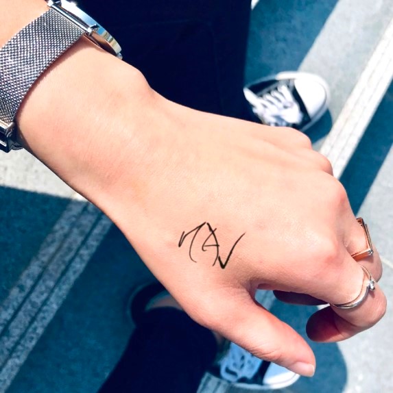Name Initial Tattoo hand tattoos for men