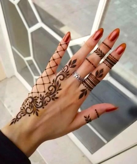 Minimal Arabic net  Mehndi Designs for Girls