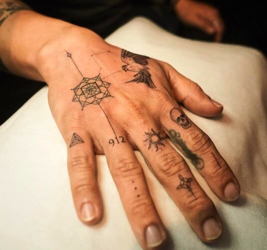 Geometric tattoo designs for men hand