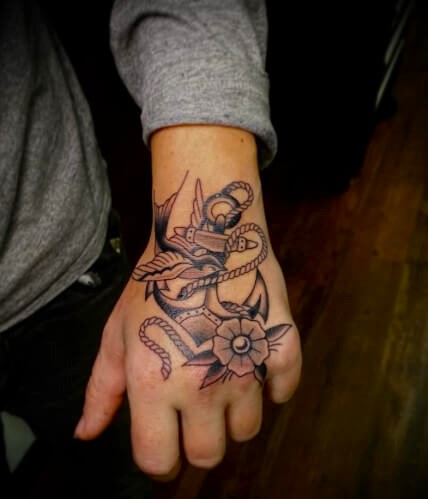 Anchor tattoo designs for men hand