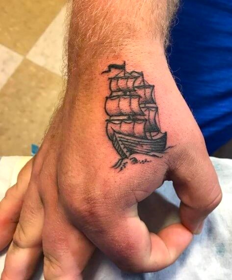 Ship or Sailing tattoo designs for men hand