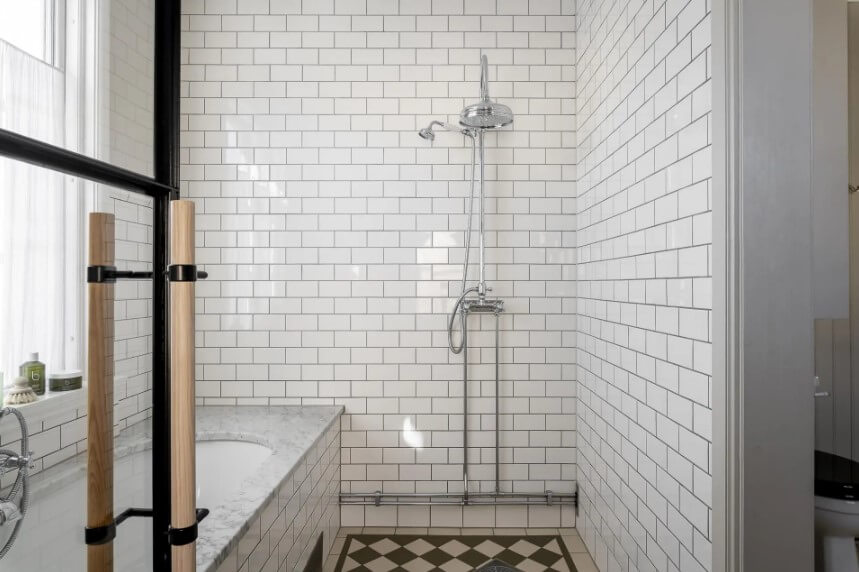 Classic White Subway Bathroom Tiles Design