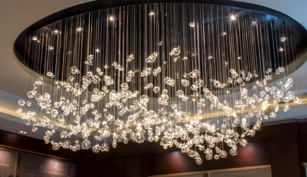 False Ceiling Design with Chandelier