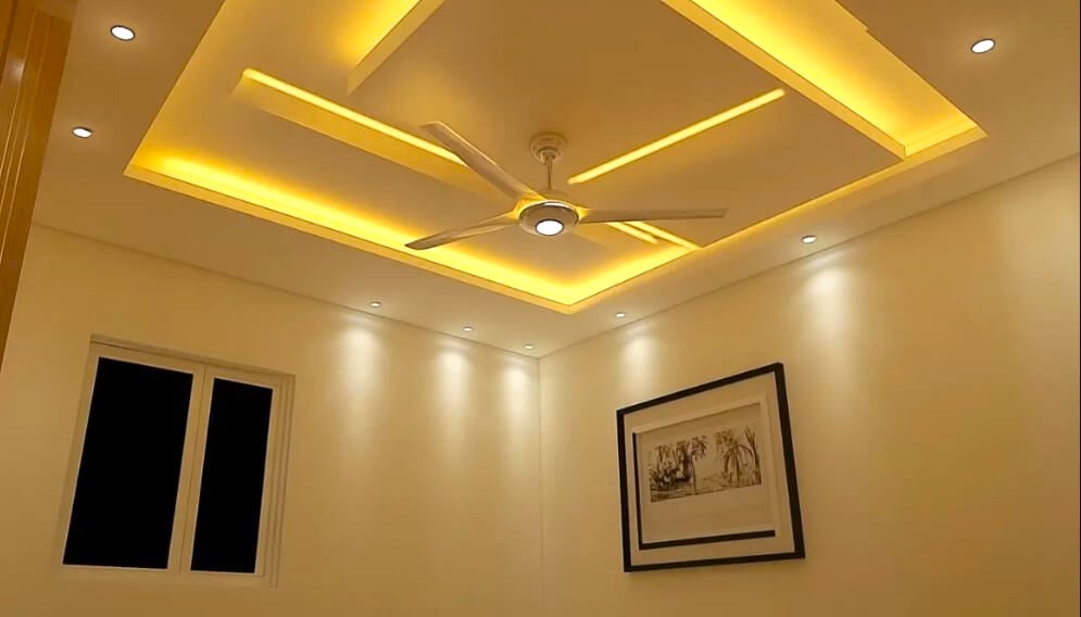 False Ceiling Designs for Drawing Room with Fan
