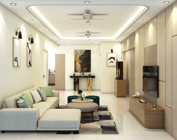 Smart Lighting Integration Living Room Ceiling Design