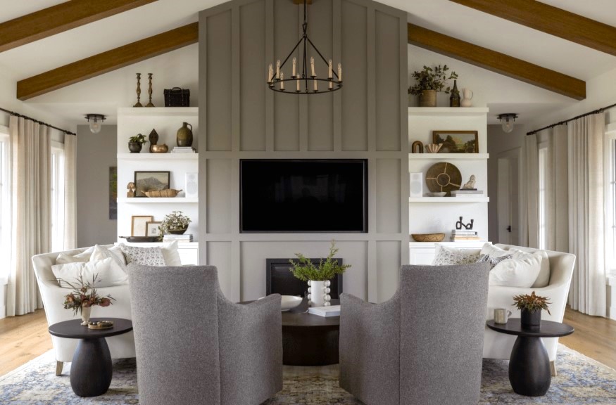 Beam Ceiling (Exposed Beams) Living Room Ceiling Design