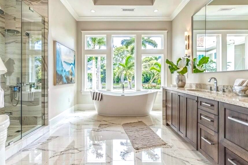 Luxury Marble Floor Bathroom Tiles Design