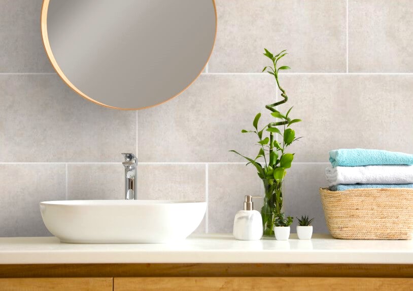 Marble-Effect Wall Bathroom Tiles Design