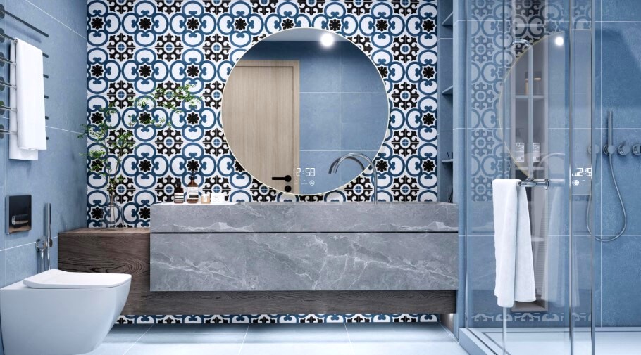 Moroccan & Geometric Bathroom Tiles Design