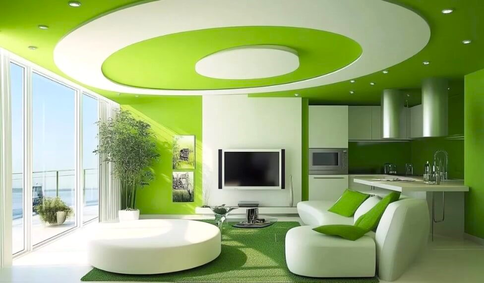 Multi-Color False Ceiling Designs for Drawing Room