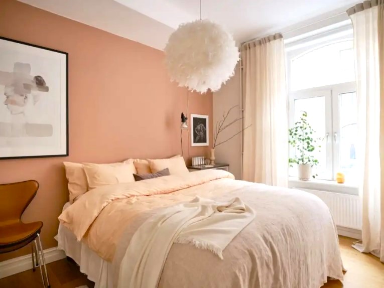 Peach Blush/Dusty Rose Normal Bedroom Colour 