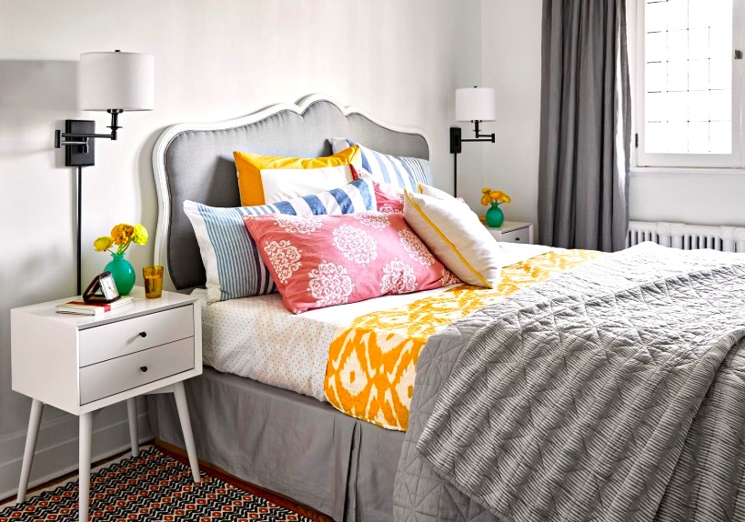 Light Grey with Accents Normal Bedroom Colour 