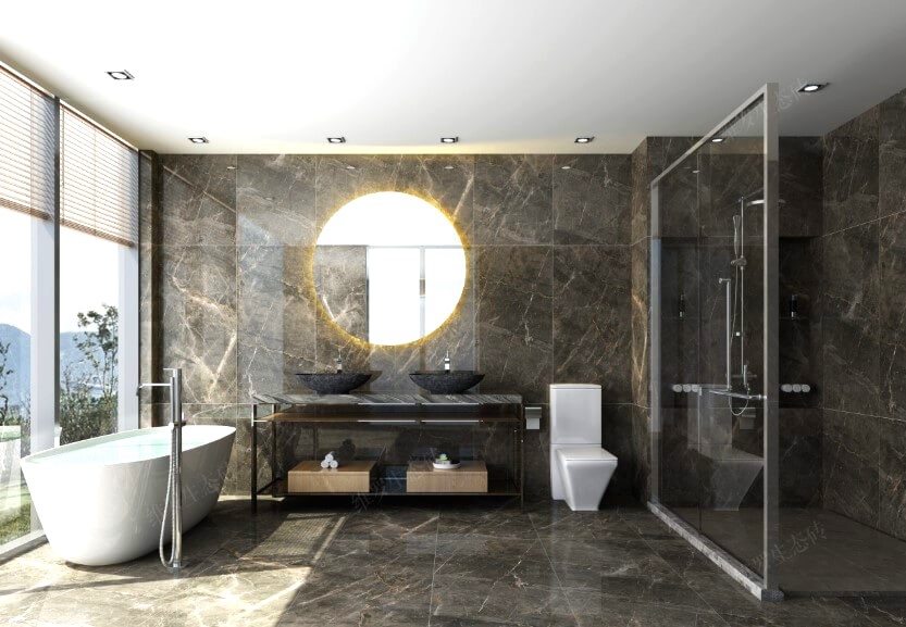 Simple Monotone Bathroom Tiles Design
