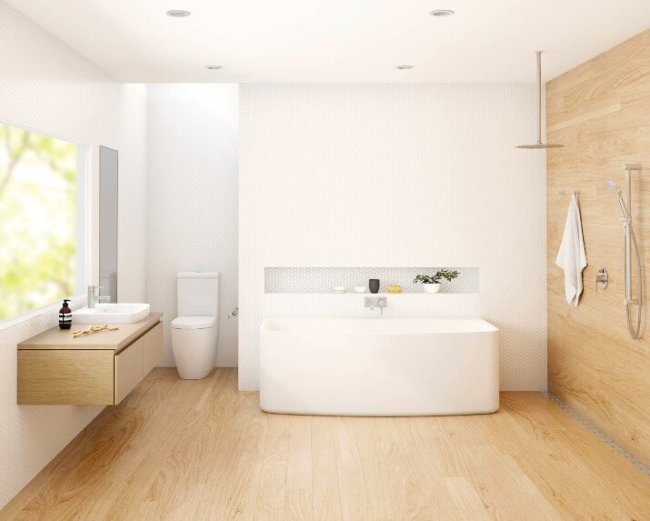 Wood-Look Floor Bathroom Tiles Design