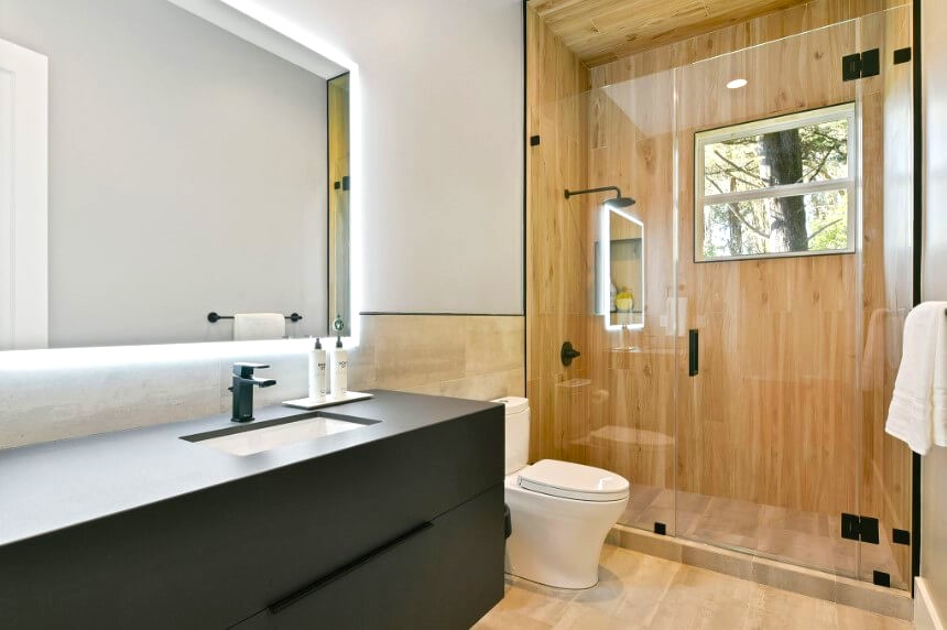 Wood-Look Wall Bathroom Tiles Design