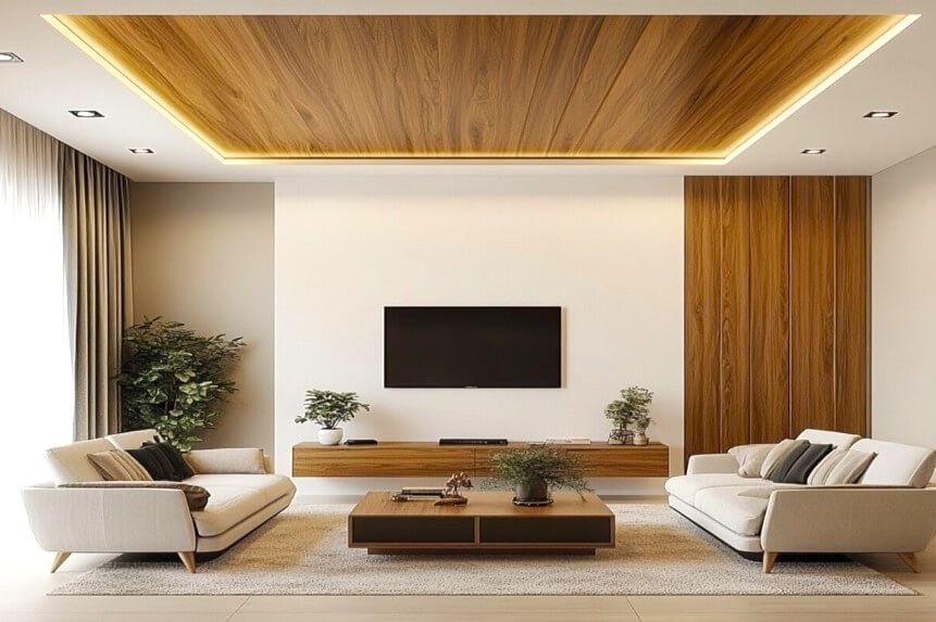 Wooden False Ceiling Designs for Drawing Room