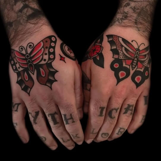 Butterfly Hand Tattoo