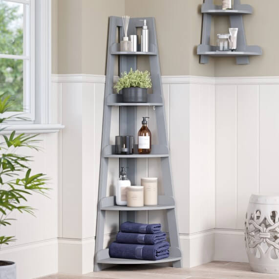 Corner Ladder Bathroom Shelf
