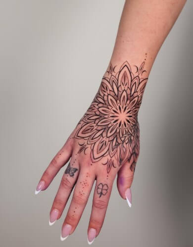 Mandala-Inspired Hand Tattoos
