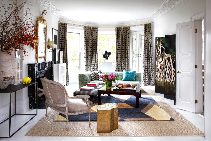 Mirrors for Spacious Feel Drawing Room Interior Design