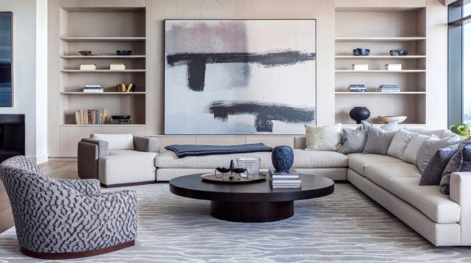 Monochrome Drawing Room Interior Design