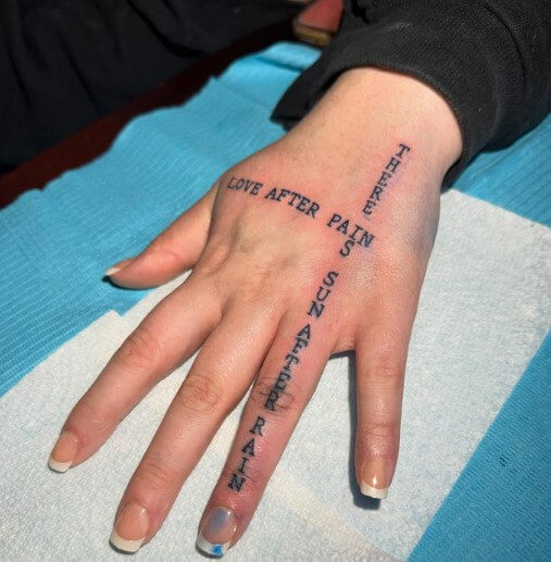 Quote Hand Tattoos