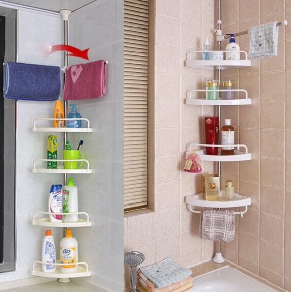 Styling & Organizing Ideas Bathroom Corner Shelf