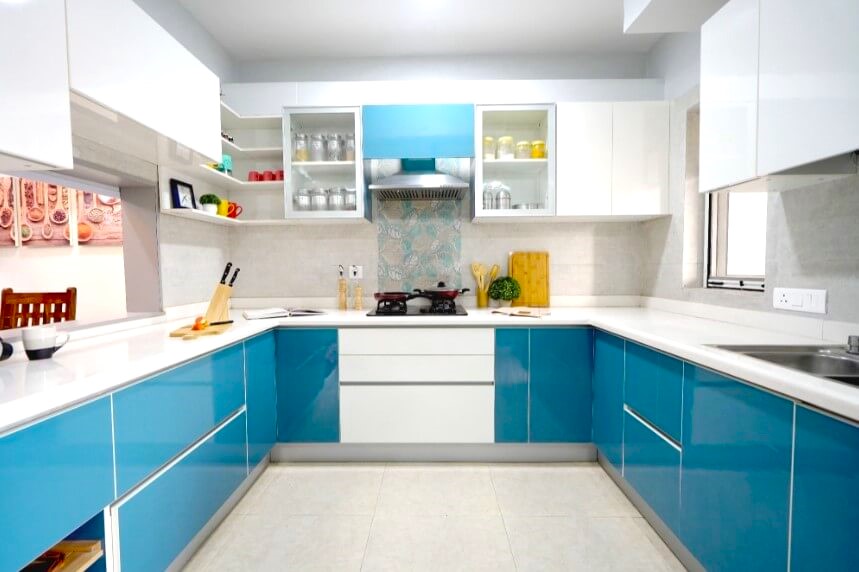 U-Shaped Small Modular Kitchen Design