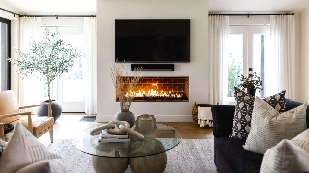 Wall-Mounted Furniture Drawing Room Interior Design