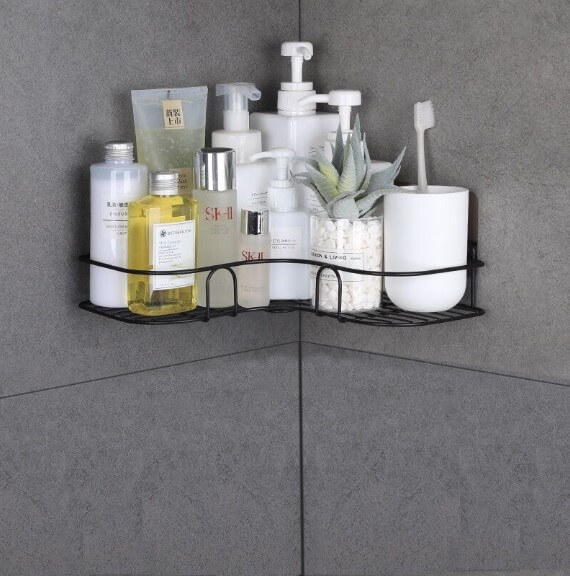 Wire Basket Bathroom Corner Shelf